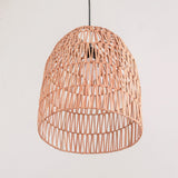 Beige woven rattan pendant lamp