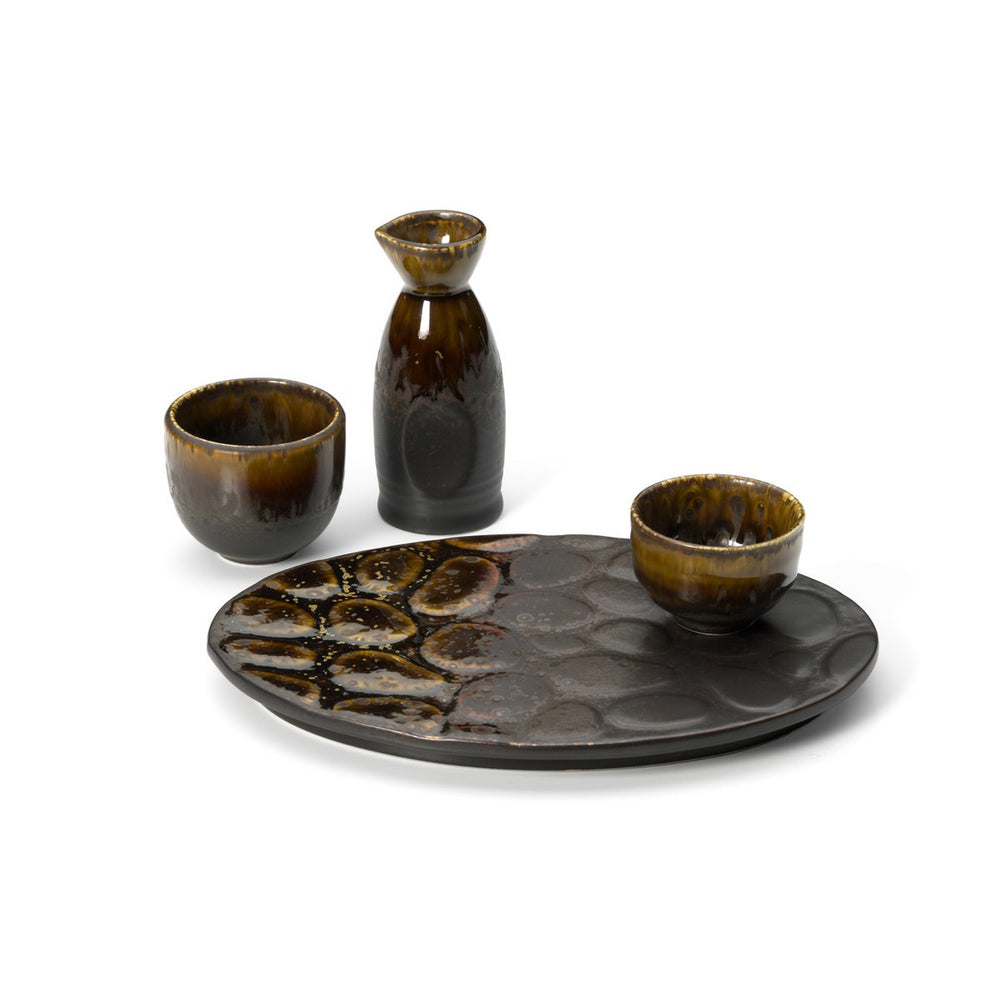 Brown ceramic saké pourer
