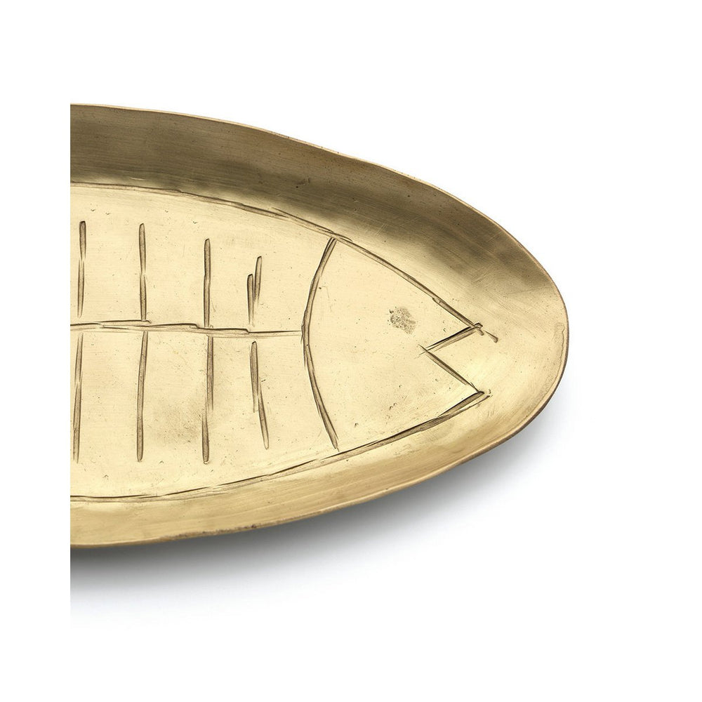 Gold brass fish-shaped tray