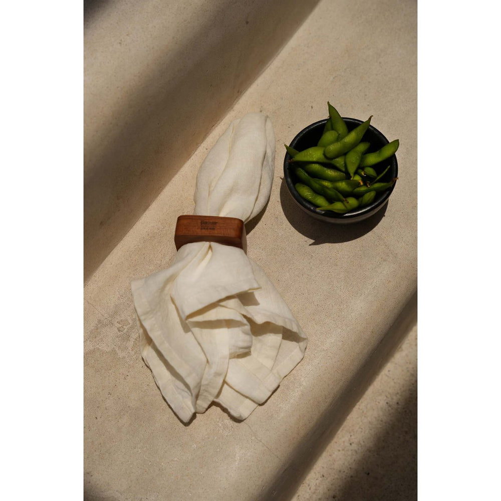White woven linen napkin