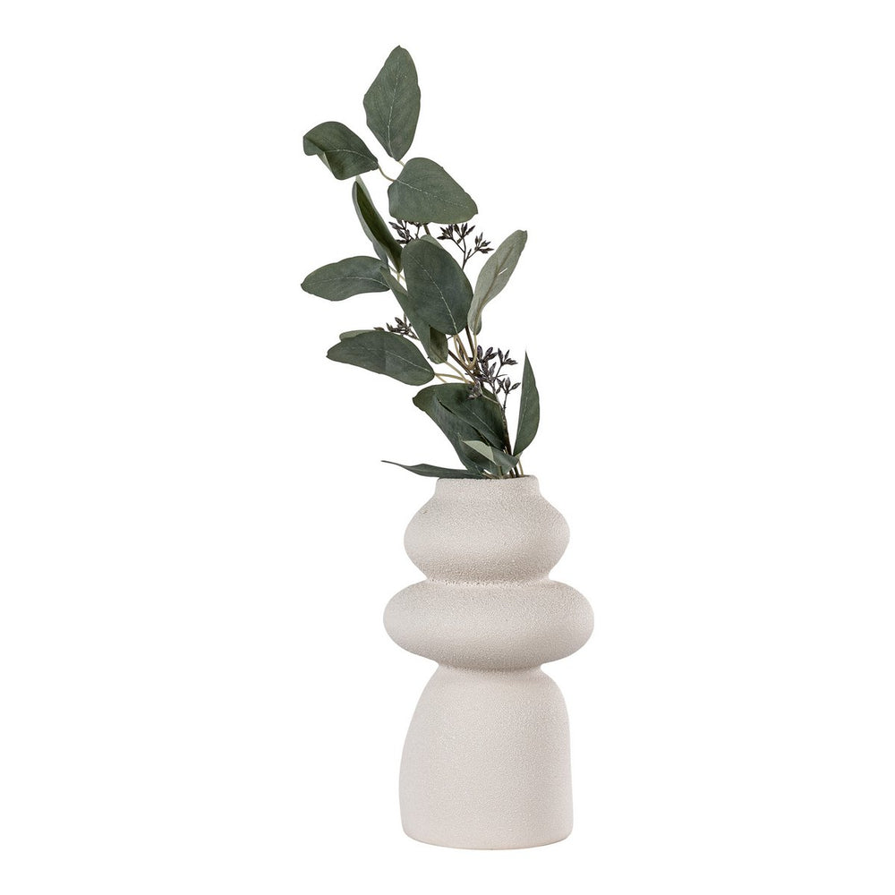Beige stoneware sculptural vase