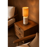 White papier-mâché table lamp