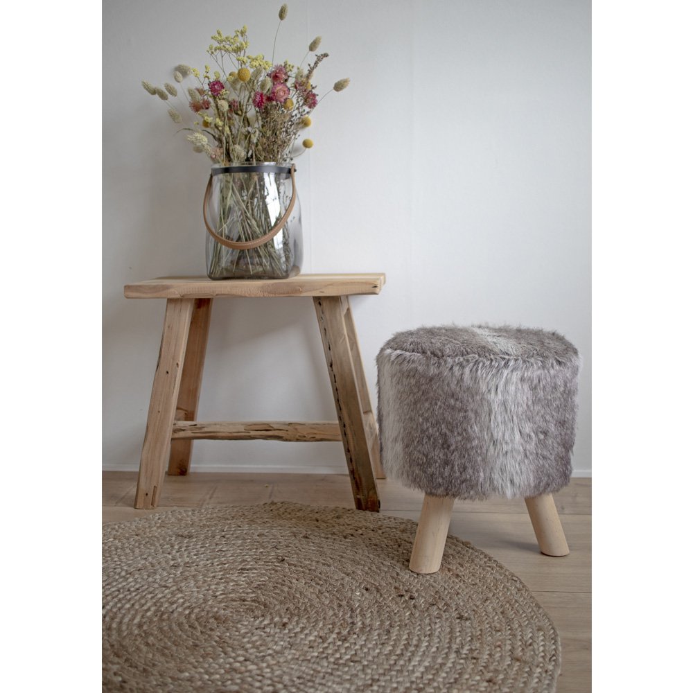 Natural recycled teak wood bench