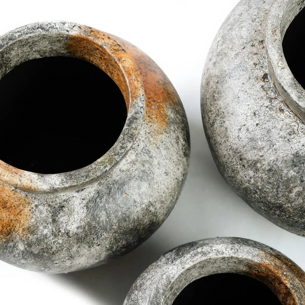 Antique grey terracotta vase
