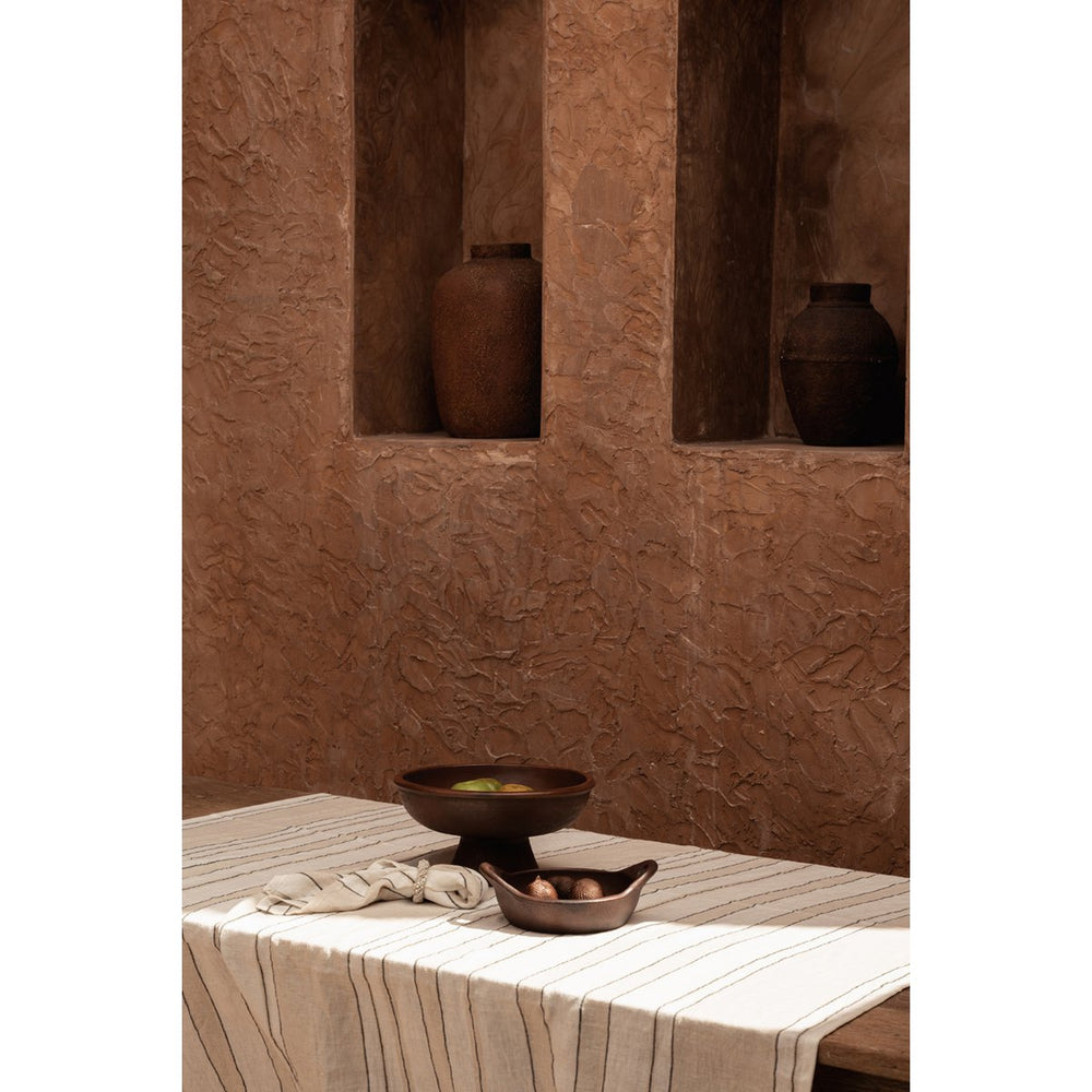 Terracotta fruit bowl on pedestal base