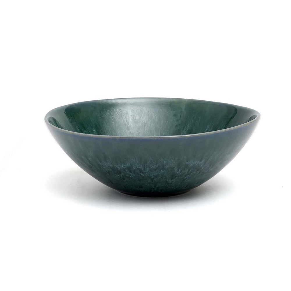Blue stoneware serving bowl