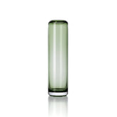 Green glass vase on a white background