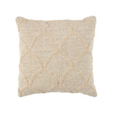 Natural cotton cushion cover with hand-tufted arch pattern