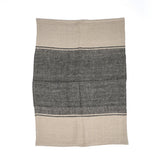 Natural black linen kitchen towel
