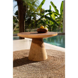 Brown teak wood fruit bowl