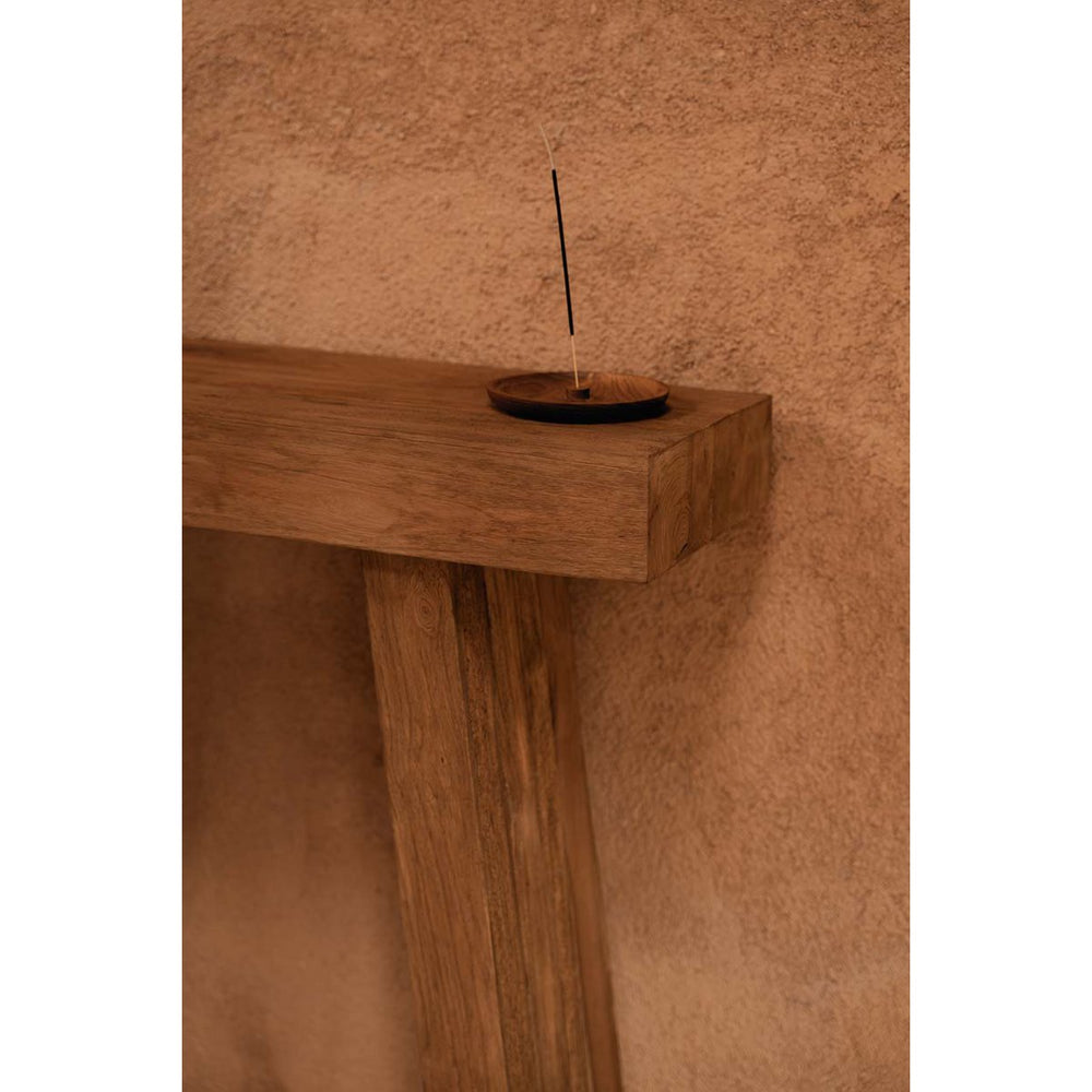 Natural teak wood incense holder