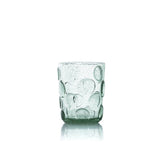 Aqua frosted glass water glass with dotted texture