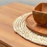 Natural raffia round placemat
