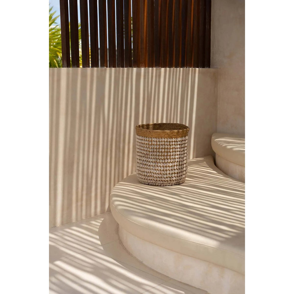 Pandan basket with shell embellishments