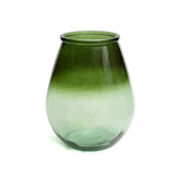 Green recycled glass vase
