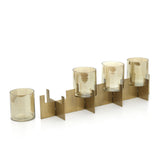 Gold brass 4-arm candle holder