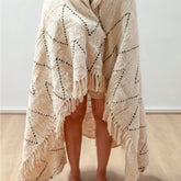 Handgewebte Baumwolldecke Linggah – Boho Tagesdecke & Sofadecke 140x200 cm