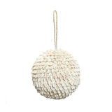 White shell bubble ball with hanging string on a white background
