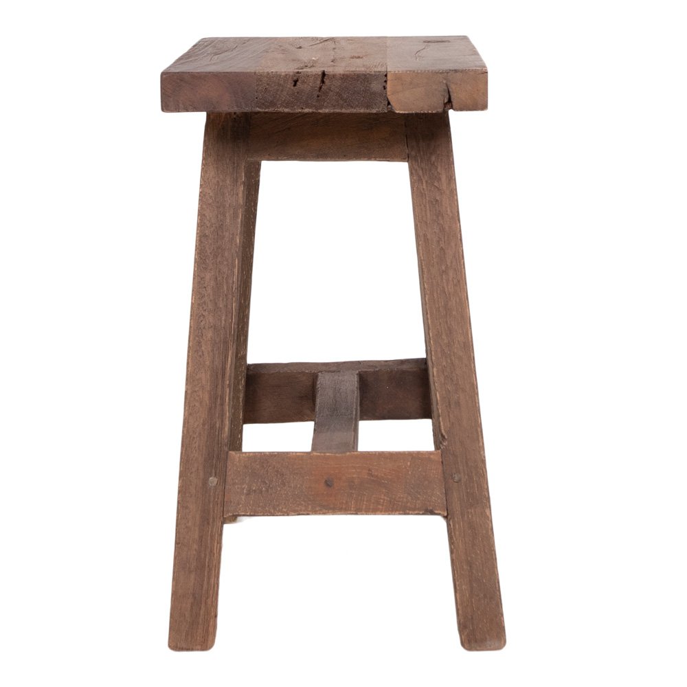 Natural recycled teak wood bench
