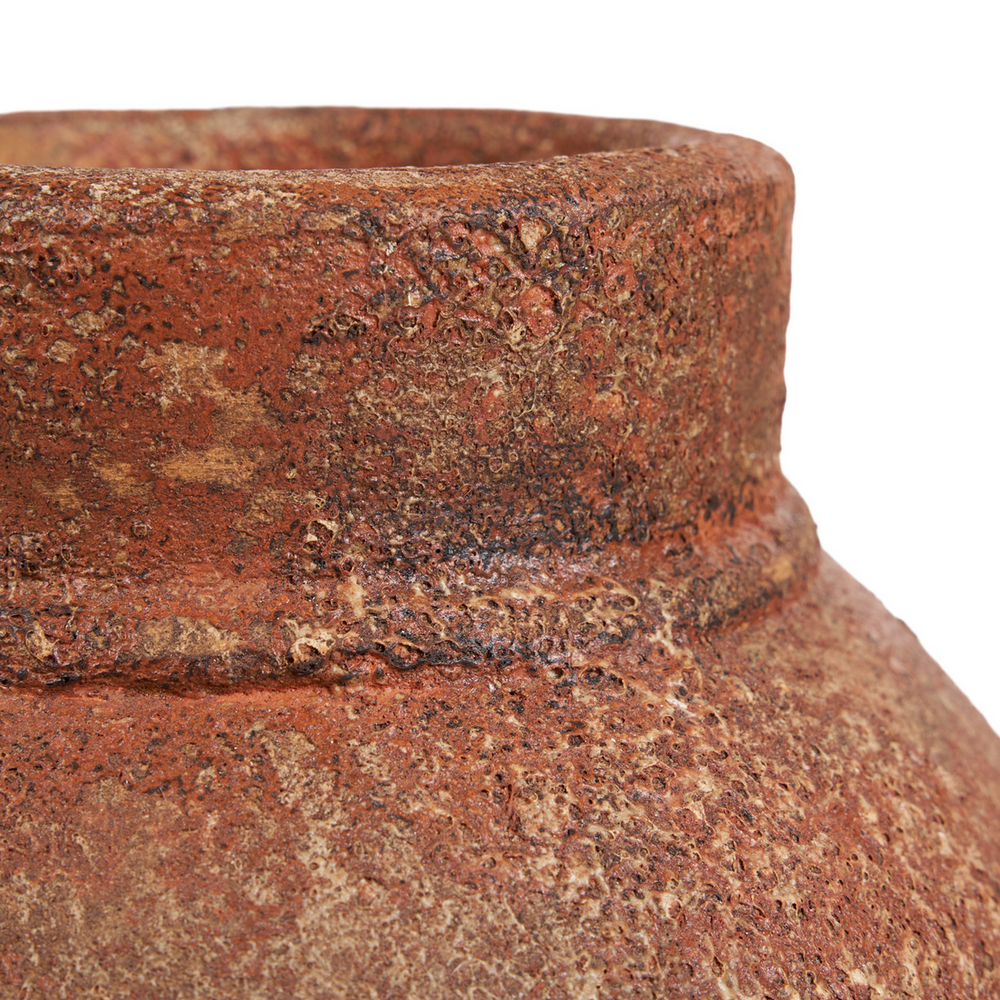 Terracotta ceramic amphora vase