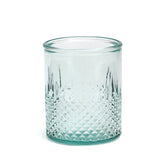 Blue recycled glass faceted tumbler