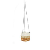 Natural white banana leaf hanging plant basket