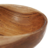 Brown teak wood snack bowl