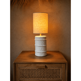 White papier-mâché table lamp