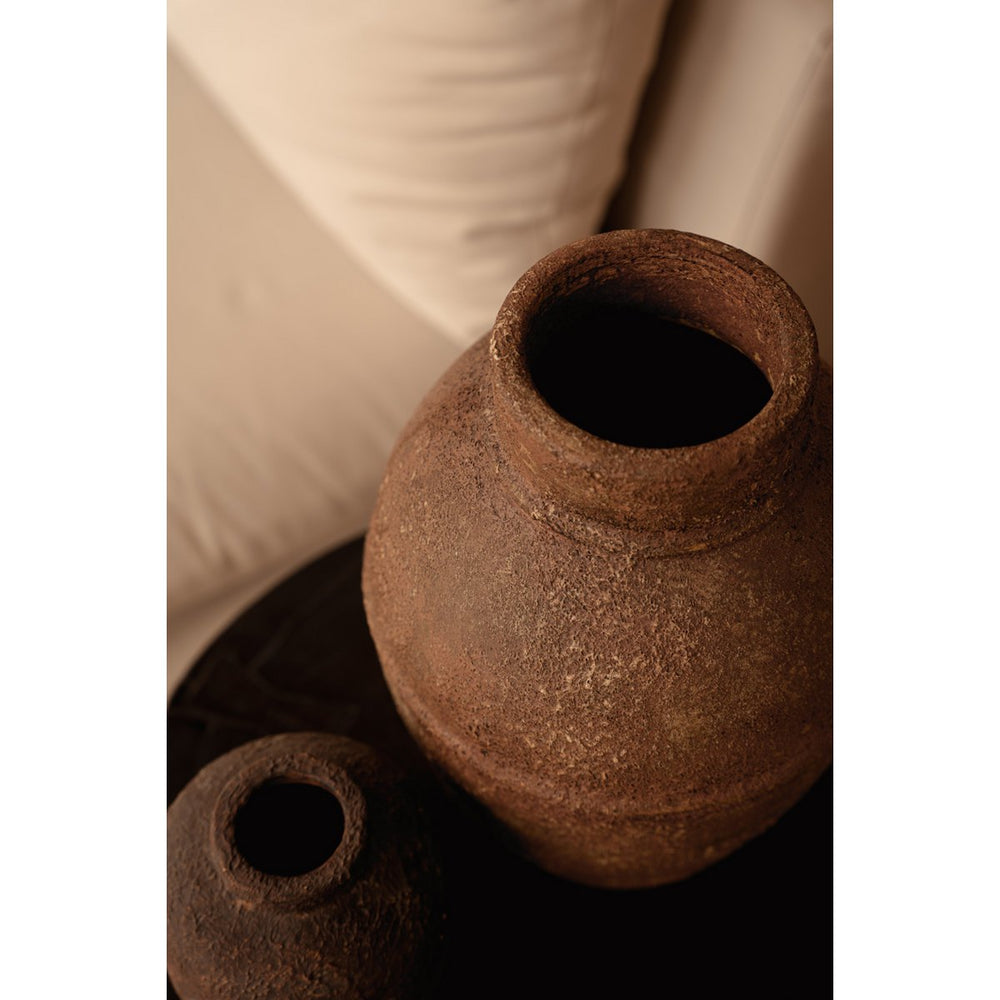 Terracotta ceramic amphora vase