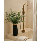 Black terracotta vase with raffia detail