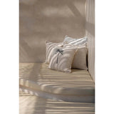 Black woven cotton cushion cover with palm leaf design
