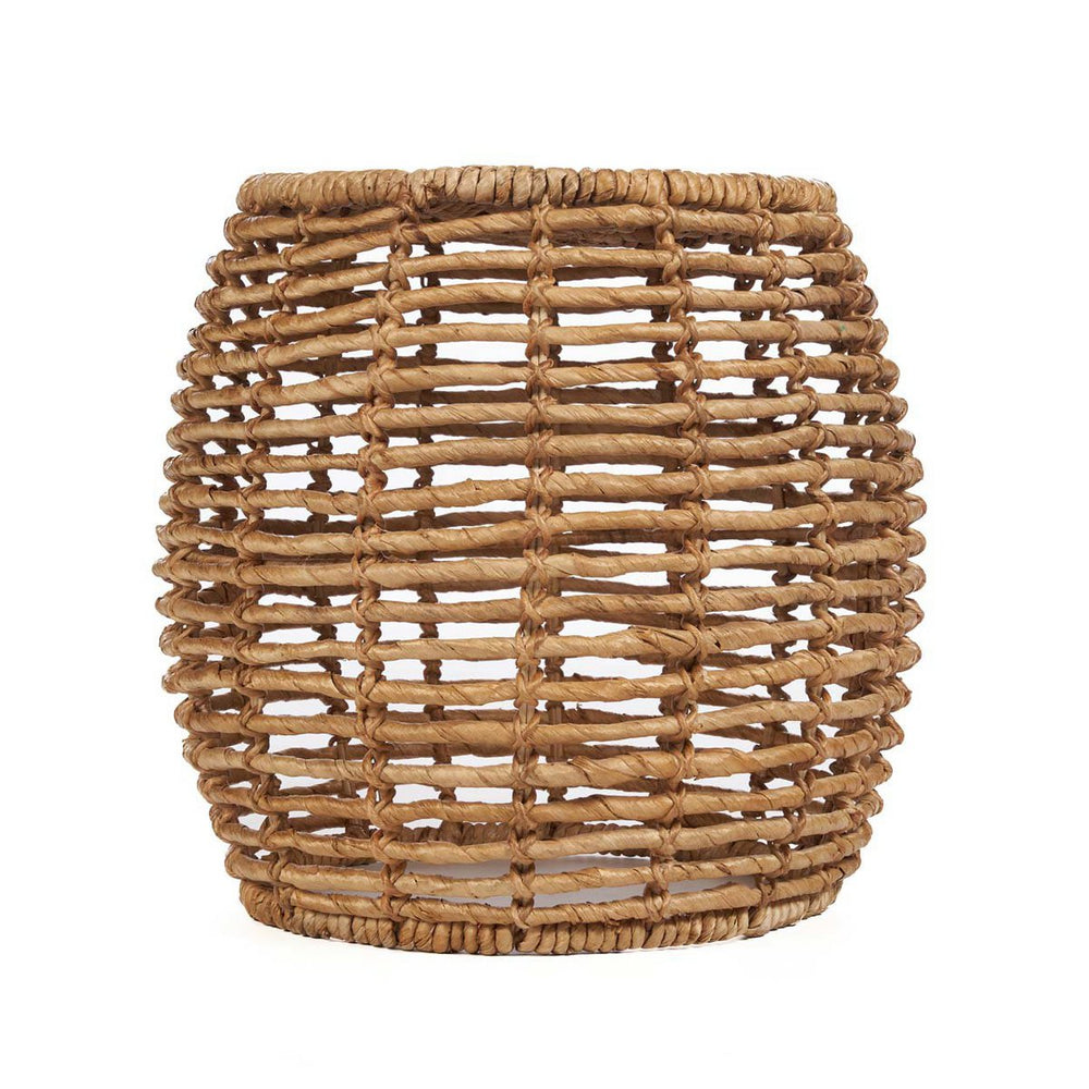 Brown woven banana leaf round stool