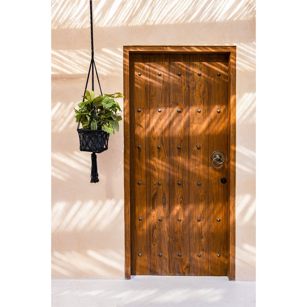 Black macrame cotton plant hanger