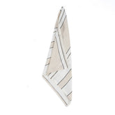 Natural linen napkin with black and white stripes