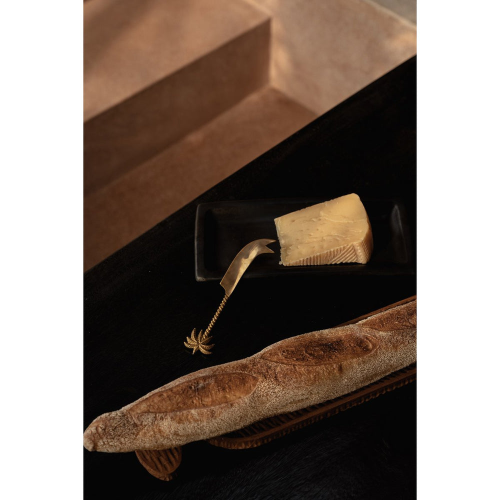 Natural teak wood bread plate