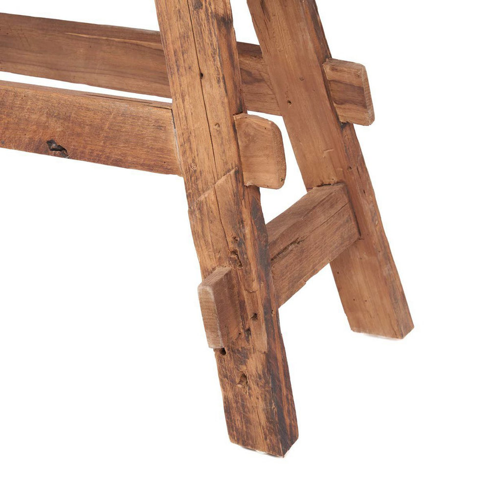 Natural teak wood rustic bench