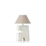 White papier-mâché table lamp