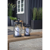 Black steel and glass lantern