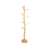Natural teak wood coat hanger stand