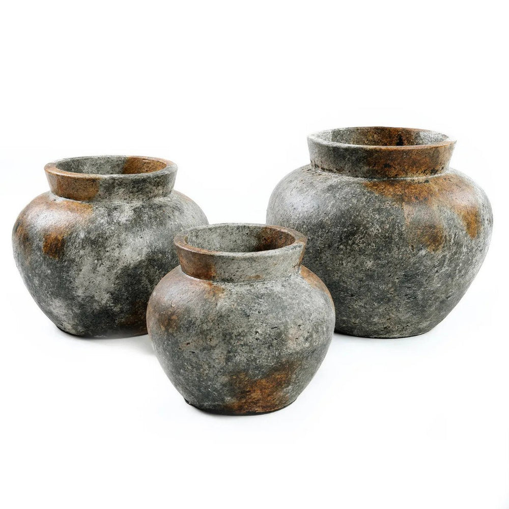 Antique grey terracotta vase