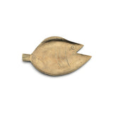 Gold fish-shaped brass serving tray