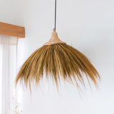 Große Seegras-Lampenschirm mit Fransen - Natürliche Boho-Pendelleuchte Mawana (Ø 53 cm)