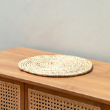 Natural raffia round placemat