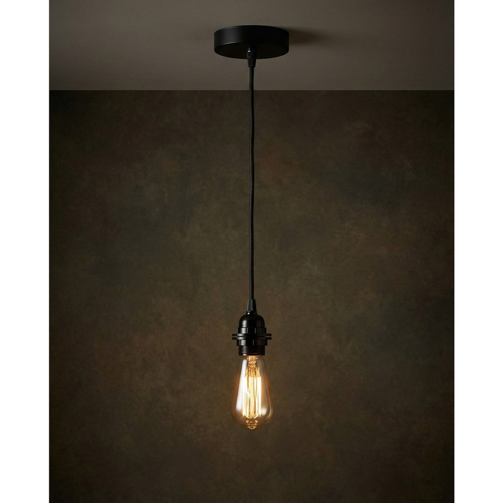Black cotton ceiling lamp fitting