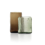 Charcoal ribbed glass tumbler