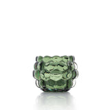 Green recycled glass bubble candle holder