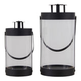 Black steel and glass lantern