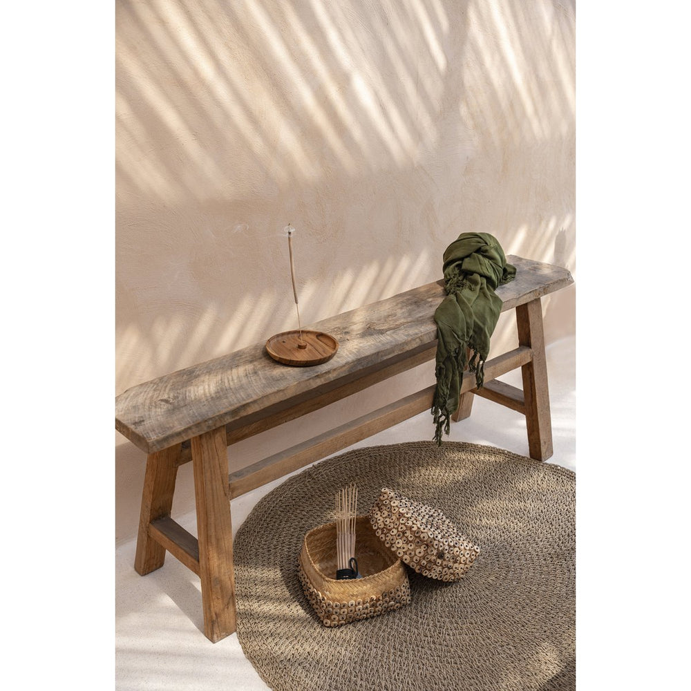 Natural teak wood incense holder