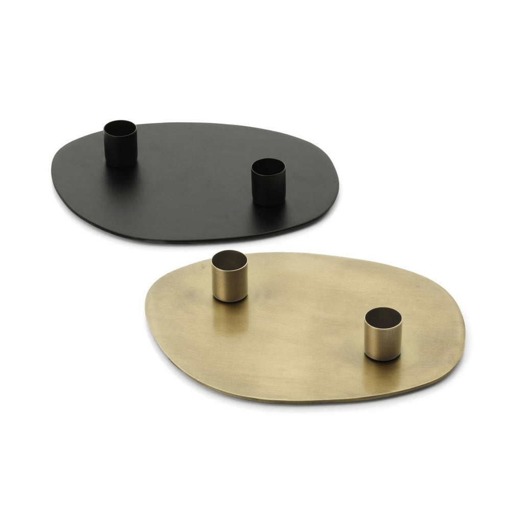 Gold brass candle holder