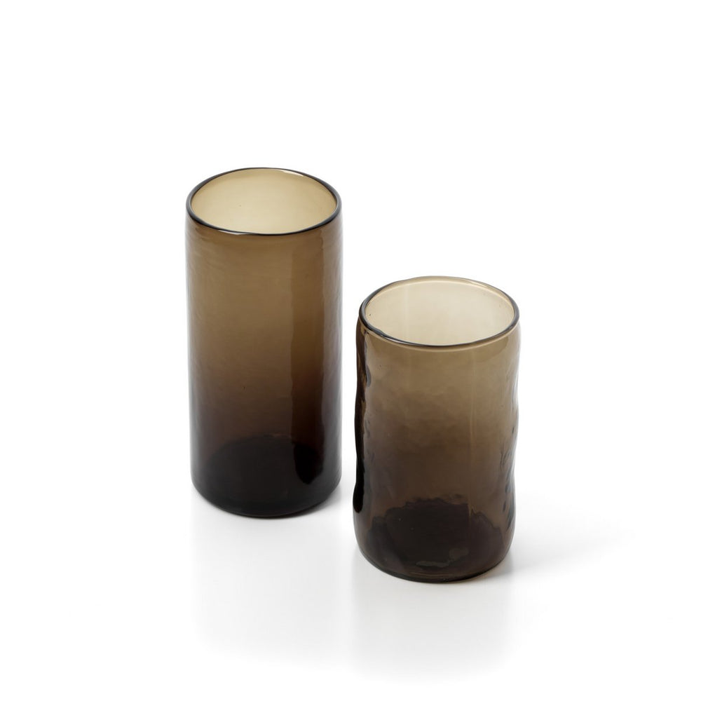 Brown handblown glass tumbler
